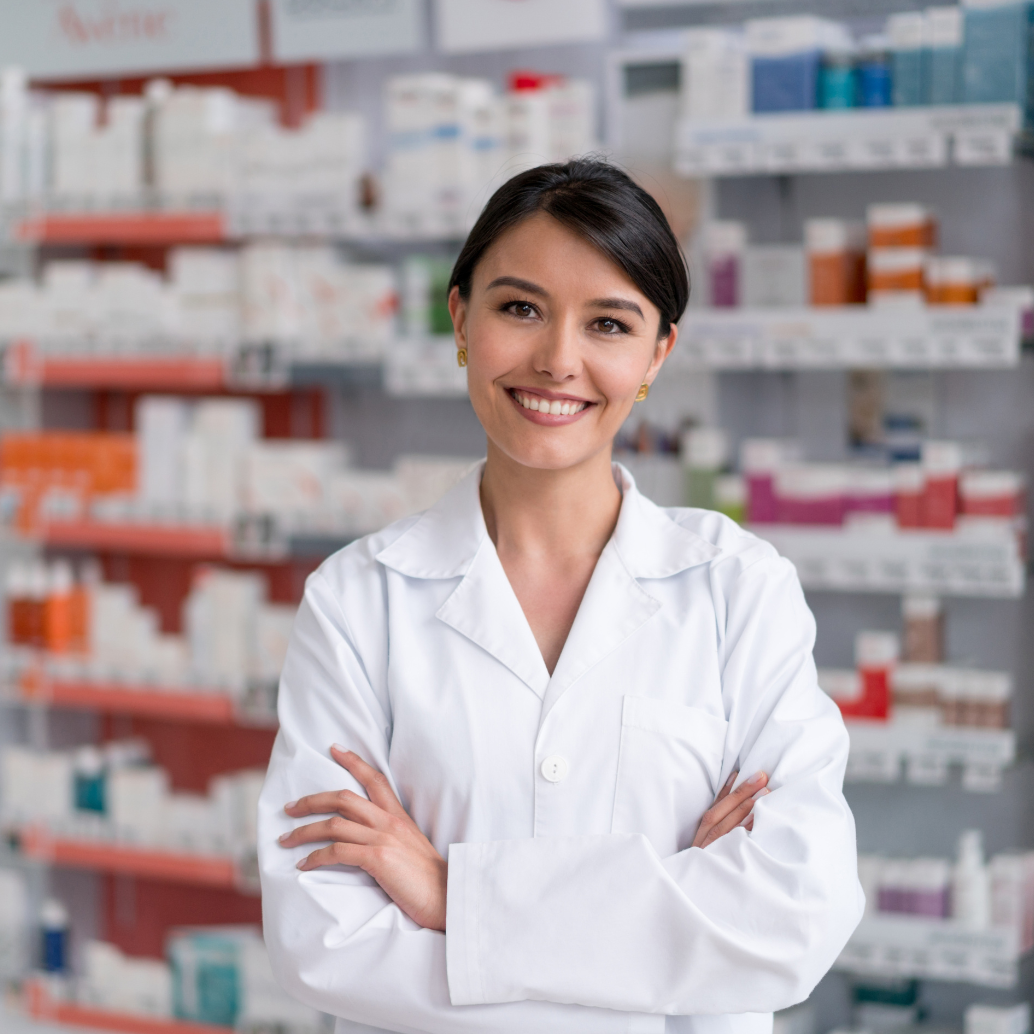 atendente de farmácia é simpática no Brasil