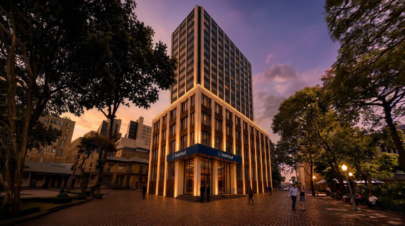 Fachada do Banrisul é renovada